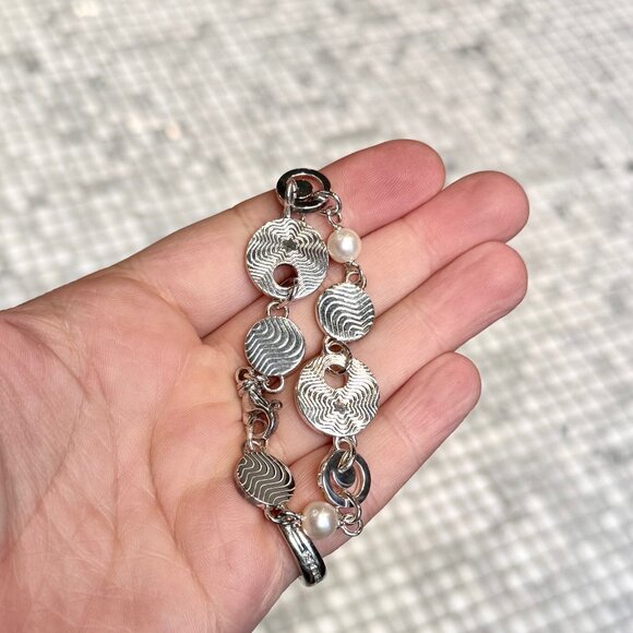 Montblanc Star Collection Sterling Silver Pearls Necklace & Bracelet Set - Picture 5 of 12